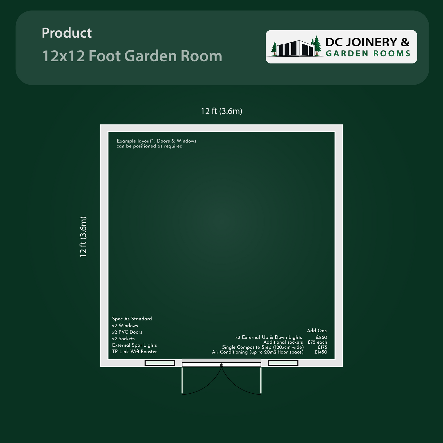 12ft x 12ft Insulated Garden Room