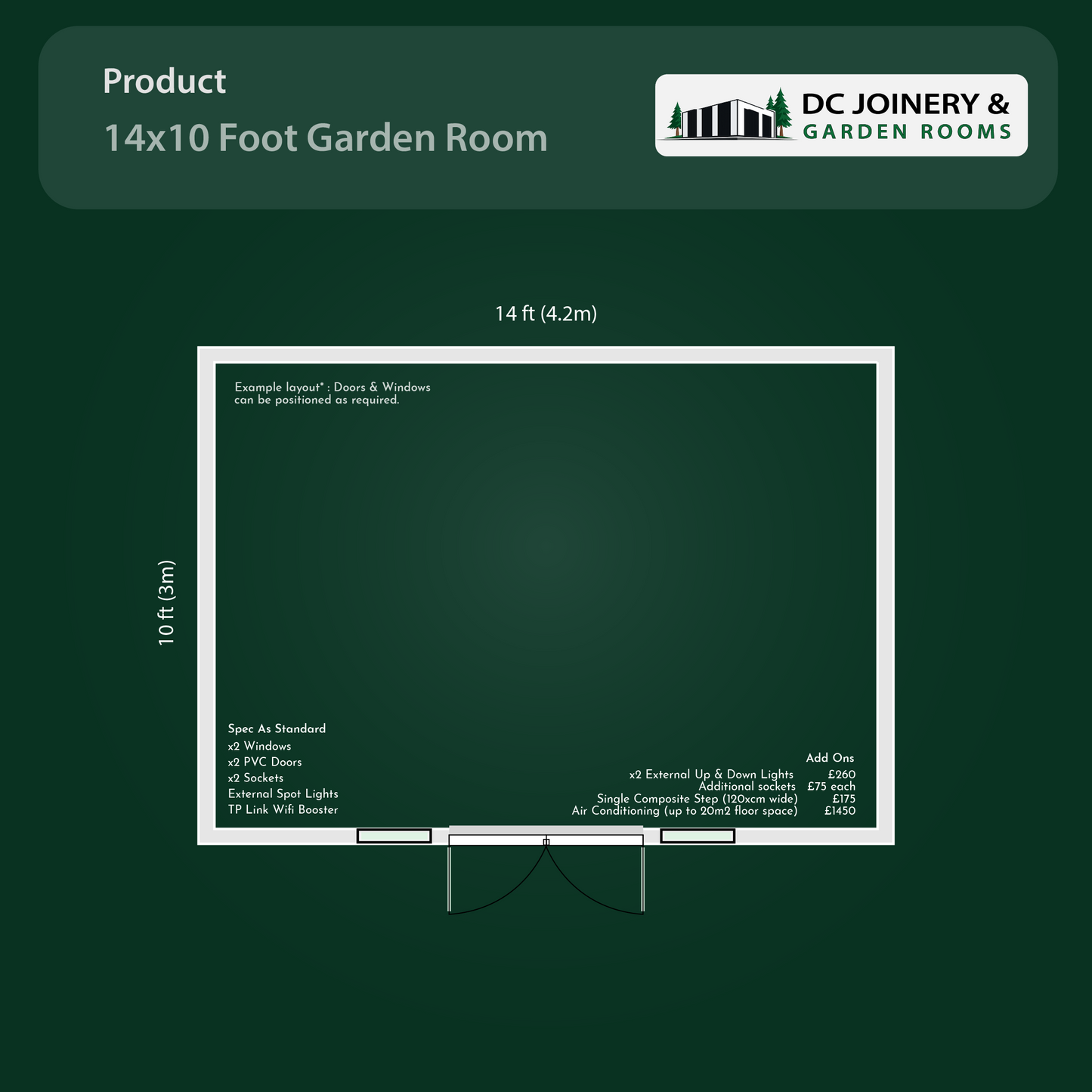 14ft x 10ft Insulated Garden Room