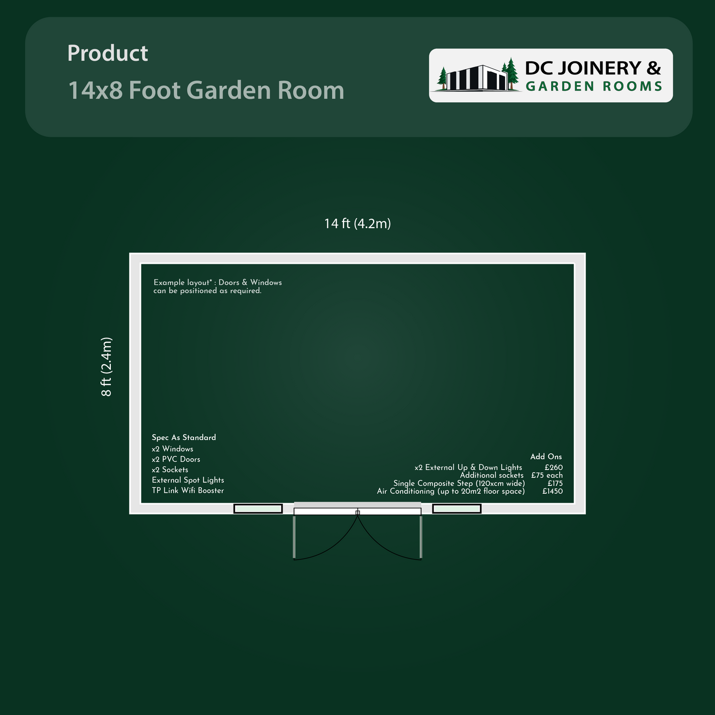 14ft x 8ft Insulated Garden Room